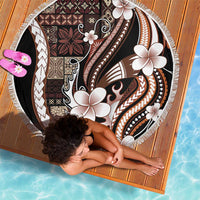 Samoa Siapo Tribal Pattern Beach Blanket Brown Polynesian Plumeria Tapa Motif LT9 - Polynesian Pride