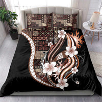 Samoa Siapo Tribal Pattern Bedding Set Brown Polynesian Plumeria Tapa Motif LT9 - Polynesian Pride