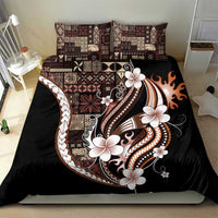 Samoa Siapo Tribal Pattern Bedding Set Brown Polynesian Plumeria Tapa Motif LT9 - Polynesian Pride