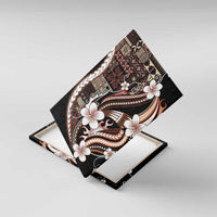 Samoa Siapo Tribal Pattern Canvas Wall Art Brown Polynesian Plumeria Tapa Motif LT9 With Frame Brown - Polynesian Pride