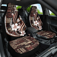 Samoa Siapo Tribal Pattern Car Seat Cover Brown Polynesian Plumeria Tapa Motif LT9 One Size Brown - Polynesian Pride