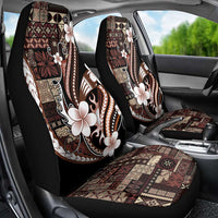 Samoa Siapo Tribal Pattern Car Seat Cover Brown Polynesian Plumeria Tapa Motif LT9 - Polynesian Pride