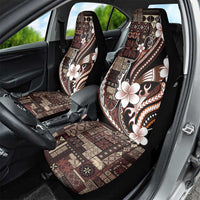 Samoa Siapo Tribal Pattern Car Seat Cover Brown Polynesian Plumeria Tapa Motif LT9 - Polynesian Pride