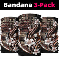 Samoa Siapo Tribal Pattern Neck Gaiter Brown Polynesian Plumeria Tapa Motif LT9 package One Size: 25*50cm Brown - Polynesian Pride