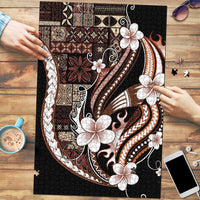 Samoa Siapo Tribal Pattern Puzzle Brown Polynesian Plumeria Tapa Motif LT9 Brown - Polynesian Pride