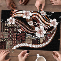 Samoa Siapo Tribal Pattern Puzzle Brown Polynesian Plumeria Tapa Motif LT9 - Polynesian Pride