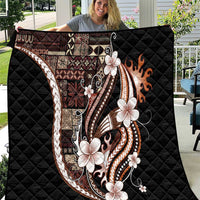 Samoa Siapo Tribal Pattern Quilt Brown Polynesian Plumeria Tapa Motif LT9 Brown - Polynesian Pride