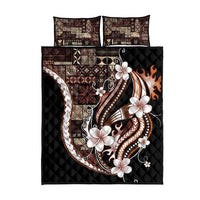Samoa Siapo Tribal Pattern Quilt Bed Set Brown Polynesian Plumeria Tapa Motif LT9 - Polynesian Pride