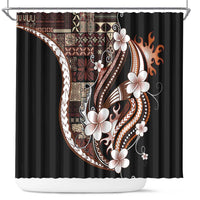 Samoa Siapo Tribal Pattern Shower Curtain Brown Polynesian Plumeria Tapa Motif LT9 Brown - Polynesian Pride