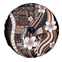 Samoa Siapo Tribal Pattern Spare Tire Cover Brown Polynesian Plumeria Tapa Motif LT9 - Polynesian Pride