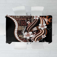 Samoa Siapo Tribal Pattern Tablecloth Brown Polynesian Plumeria Tapa Motif LT9 Brown - Polynesian Pride