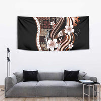 Samoa Siapo Tribal Pattern Tapestry Brown Polynesian Plumeria Tapa Motif LT9 - Polynesian Pride