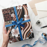 Samoa Siapo Tribal Pattern Wrapping Paper Brown Polynesian Plumeria Tapa Motif LT9 - Polynesian Pride