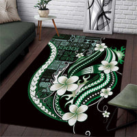 Samoa Siapo Tribal Pattern Area Rug Forest Green Polynesian Plumeria Tapa Motif LT9 Green - Polynesian Pride