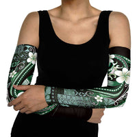 Samoa Siapo Tribal Pattern Arm Sleeves Forest Green Polynesian Plumeria Tapa Motif LT9 - Polynesian Pride