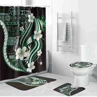 Samoa Siapo Tribal Pattern Bathroom Set Forest Green Polynesian Plumeria Tapa Motif LT9 Bathroom Set (4 pcs) Green - Polynesian Pride