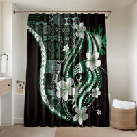 Samoa Siapo Tribal Pattern Bathroom Set Forest Green Polynesian Plumeria Tapa Motif LT9 Shower Curtain Only Green - Polynesian Pride