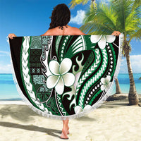 Samoa Siapo Tribal Pattern Beach Blanket Forest Green Polynesian Plumeria Tapa Motif LT9 - Polynesian Pride