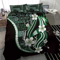 Samoa Siapo Tribal Pattern Bedding Set Forest Green Polynesian Plumeria Tapa Motif LT9 - Polynesian Pride