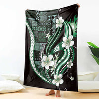 Samoa Siapo Tribal Pattern Blanket Forest Green Polynesian Plumeria Tapa Motif LT9 - Polynesian Pride