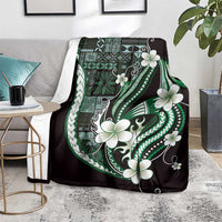 Samoa Siapo Tribal Pattern Blanket Forest Green Polynesian Plumeria Tapa Motif LT9 - Polynesian Pride