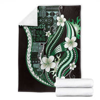 Samoa Siapo Tribal Pattern Blanket Forest Green Polynesian Plumeria Tapa Motif LT9 - Polynesian Pride