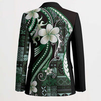 Samoa Siapo Tribal Pattern Blazer Forest Green Polynesian Plumeria Tapa Motif LT9 - Polynesian Pride