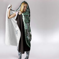 Samoa Siapo Tribal Pattern Hooded Blanket Forest Green Polynesian Plumeria Tapa Motif LT9 - Polynesian Pride