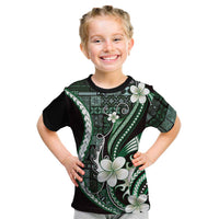 Samoa Siapo Tribal Pattern Kid T Shirt Forest Green Polynesian Plumeria Tapa Motif LT9 Green - Polynesian Pride