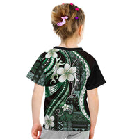Samoa Siapo Tribal Pattern Kid T Shirt Forest Green Polynesian Plumeria Tapa Motif LT9 - Polynesian Pride