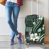 Samoa Siapo Tribal Pattern Luggage Cover Forest Green Polynesian Plumeria Tapa Motif LT9 - Polynesian Pride