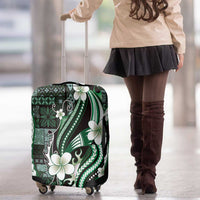 Samoa Siapo Tribal Pattern Luggage Cover Forest Green Polynesian Plumeria Tapa Motif LT9 - Polynesian Pride