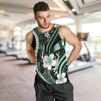 Samoa Siapo Tribal Pattern Men Tank Top Forest Green Polynesian Plumeria Tapa Motif LT9 Green - Polynesian Pride