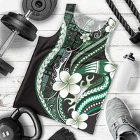 Samoa Siapo Tribal Pattern Men Tank Top Forest Green Polynesian Plumeria Tapa Motif LT9 - Polynesian Pride