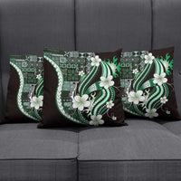 Samoa Siapo Tribal Pattern Pillow Cover Forest Green Polynesian Plumeria Tapa Motif LT9 - Polynesian Pride