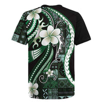 Samoa Siapo Tribal Pattern Rugby Jersey Forest Green Polynesian Plumeria Tapa Motif LT9 - Polynesian Pride