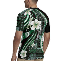 Samoa Siapo Tribal Pattern Rugby Jersey Forest Green Polynesian Plumeria Tapa Motif LT9 - Polynesian Pride