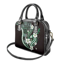 Samoa Siapo Tribal Pattern Shoulder Handbag Forest Green Polynesian Plumeria Tapa Motif LT9 - Polynesian Pride