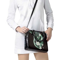 Samoa Siapo Tribal Pattern Shoulder Handbag Forest Green Polynesian Plumeria Tapa Motif LT9 - Polynesian Pride