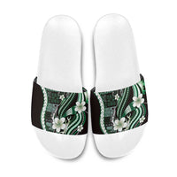 Samoa Siapo Tribal Pattern Slide Sandals Forest Green Polynesian Plumeria Tapa Motif LT9 Green - Polynesian Pride