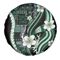 Samoa Siapo Tribal Pattern Spare Tire Cover Forest Green Polynesian Plumeria Tapa Motif LT9 - Polynesian Pride