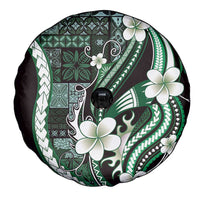 Samoa Siapo Tribal Pattern Spare Tire Cover Forest Green Polynesian Plumeria Tapa Motif LT9 - Polynesian Pride