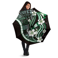Samoa Siapo Tribal Pattern Umbrella Forest Green Polynesian Plumeria Tapa Motif LT9 - Polynesian Pride