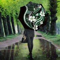 Samoa Siapo Tribal Pattern Umbrella Forest Green Polynesian Plumeria Tapa Motif LT9 - Polynesian Pride