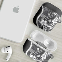 Samoa Siapo Tribal Pattern AirPods Case Light Gray Polynesian Plumeria Tapa Motif LT9 - Polynesian Pride