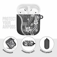 Samoa Siapo Tribal Pattern AirPods Case Light Gray Polynesian Plumeria Tapa Motif LT9 - Polynesian Pride