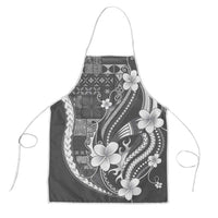 Samoa Siapo Tribal Pattern Apron Light Gray Polynesian Plumeria Tapa Motif LT9 Gray - Polynesian Pride
