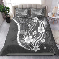 Samoa Siapo Tribal Pattern Bedding Set Light Gray Polynesian Plumeria Tapa Motif LT9 - Polynesian Pride