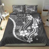 Samoa Siapo Tribal Pattern Bedding Set Light Gray Polynesian Plumeria Tapa Motif LT9 - Polynesian Pride