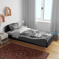 Samoa Siapo Tribal Pattern Bedding Set Light Gray Polynesian Plumeria Tapa Motif LT9 - Polynesian Pride